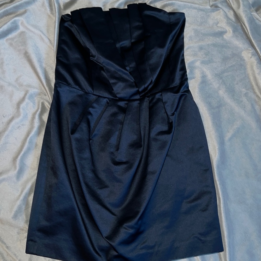 French Connection Dark navy satin cocktail dress Sz10